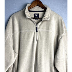 Ivy Crew 1/4 Zip Fleece Pullover Mens Size XL Cream Hiking Outdoors Athleisure‎
